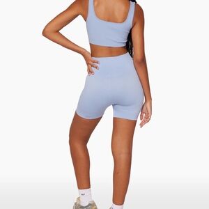 Set Active Biker Short and Crop Tank - Light blue size small